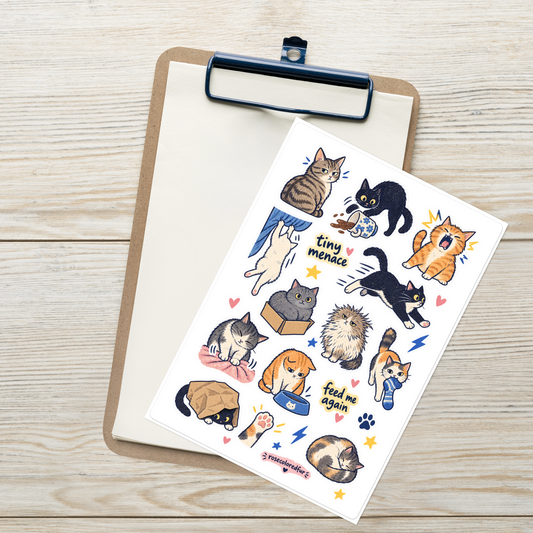 Tiny Menace Cat Sticker Sheet 🐾